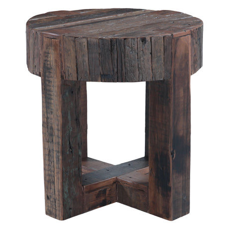 Harbor 24" Side Table with Cross Base in Reclaimed Wood by Home Trends & Design at Eve Furniture