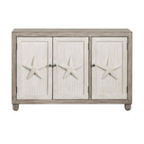 Harbor Brown/White Three-Door Sideboard by Crestview at Eve Furniture