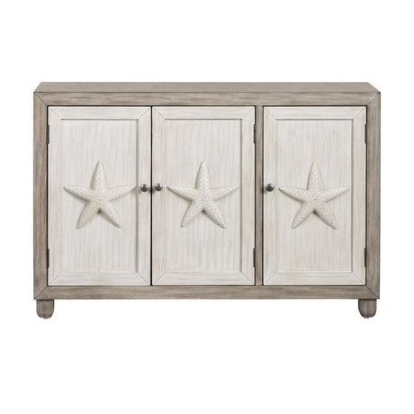 Harbor Brown/White Three-Door Sideboard by Crestview at Eve Furniture