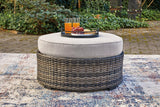 Harbor Court Gray Ottoman with Cushion by Ashley at Eve Furniture