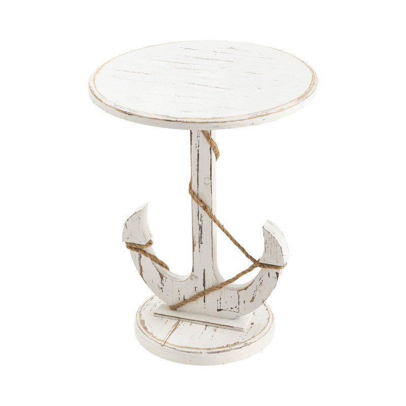 Harbor White/Brown Accent Table by Crestview at Eve Furniture