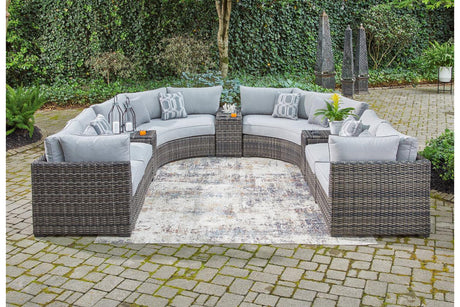 Harbor Court Gray 9-Piece Outdoor Sectional by Ashley at Eve Furniture