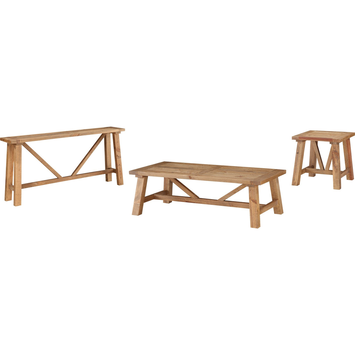 Harby Reclaimed Wood Square Side Table in Rustic Tawny by Modus Furniture at Eve Furniture