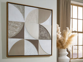 Harelman Tan/Taupe/White Wall Art by ASHLEY FURNITURE at Eve Furniture