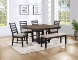 Harington 6-Piece Dining Set(Table,Bench & 4 Side Chairs)