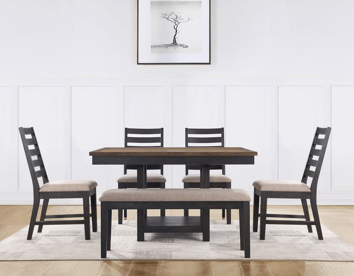 Harington 6-Piece Dining Set(Table,Bench & 4 Side Chairs) by Steve Silver at Eve Furniture