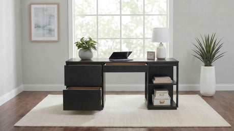 Harkes Coffee Bean 75-inch 3-drawer Computer Desk with Adjustable Shelf by Coaster at Eve Furniture