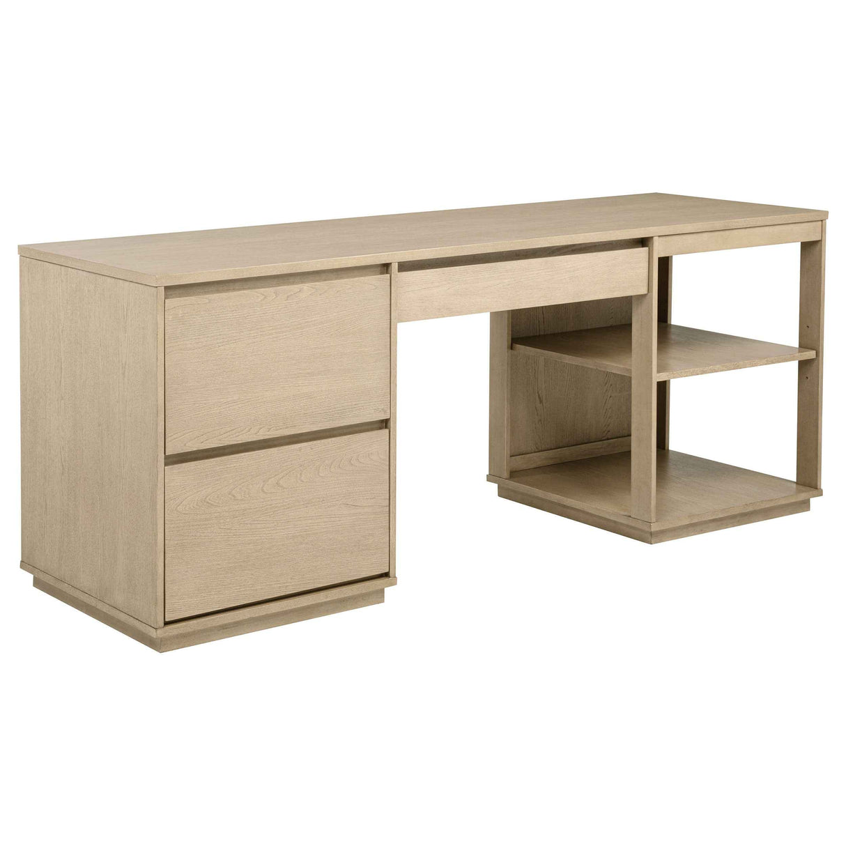 Harkes Light Elm 75-inch 3-drawer Computer Desk with Adjustable Shelf by Coaster at Eve Furniture