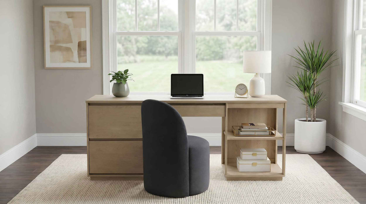 Harkes Light Elm 75-inch 3-drawer Computer Desk with Adjustable Shelf by Coaster at Eve Furniture