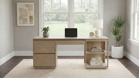 Harkes Light Elm 75-inch 3-drawer Computer Desk with Adjustable Shelf by Coaster at Eve Furniture