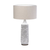 Harlan (30.5"H) Beige-Toned Fabric Shade Gray Concrete Base Table Lamp by Mercana at Eve Furniture