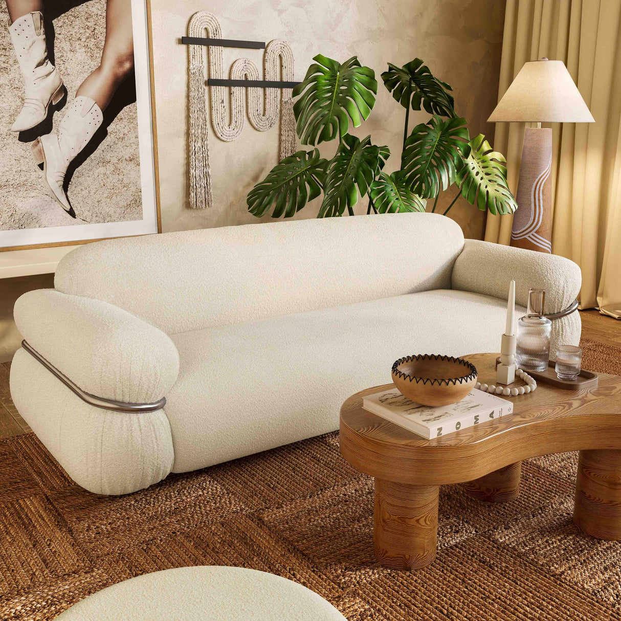 Harlee Natural Woven Floor Lamp by TOV Furniture at Eve Furniture