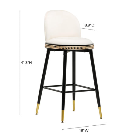 Harley Velvet Stool by TOV Furniture at Eve Furniture