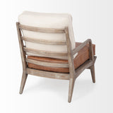 Harman II Cream Fabric and Brown Leather Seat Accent Chair by Mercana at Eve Furniture