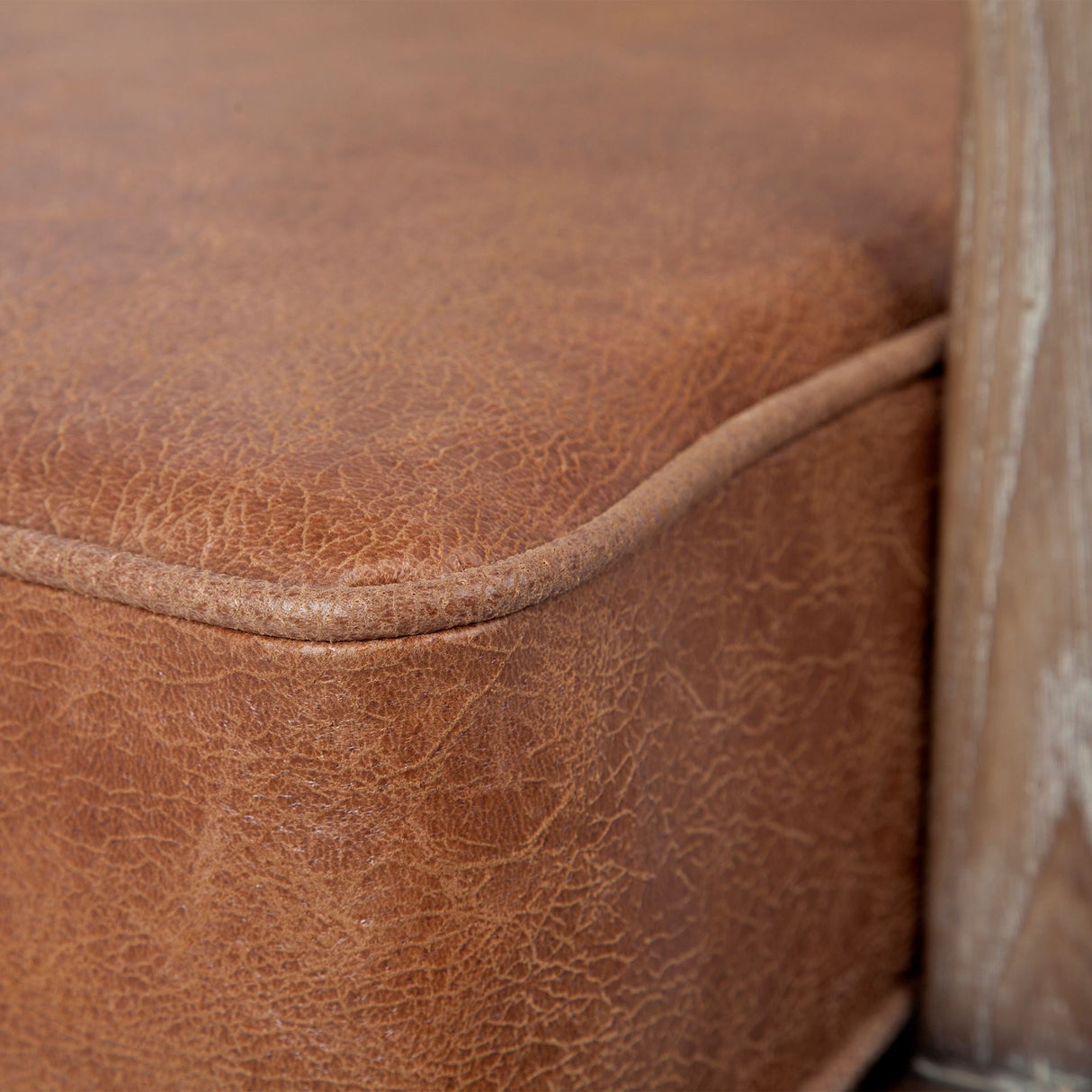 Harman II Cream Fabric and Brown Leather Seat Accent Chair by Mercana at Eve Furniture