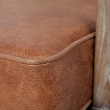 Harman II Cream Fabric and Brown Leather Seat Accent Chair by Mercana at Eve Furniture