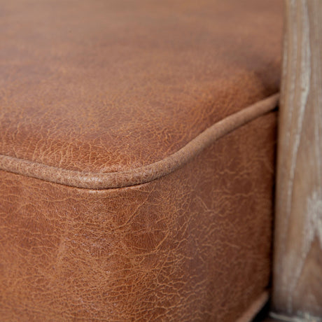Harman II Cream Fabric and Brown Leather Seat Accent Chair by Mercana at Eve Furniture
