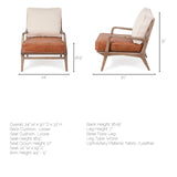 Harman II Cream Fabric and Brown Leather Seat Accent Chair by Mercana at Eve Furniture