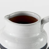 Harmon I Small White w/ Charcoal Stripes Ceramic Jug by Mercana at Eve Furniture