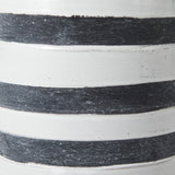 Harmon II Large White w/ Charcoal Stripes Ceramic Jug by Mercana at Eve Furniture