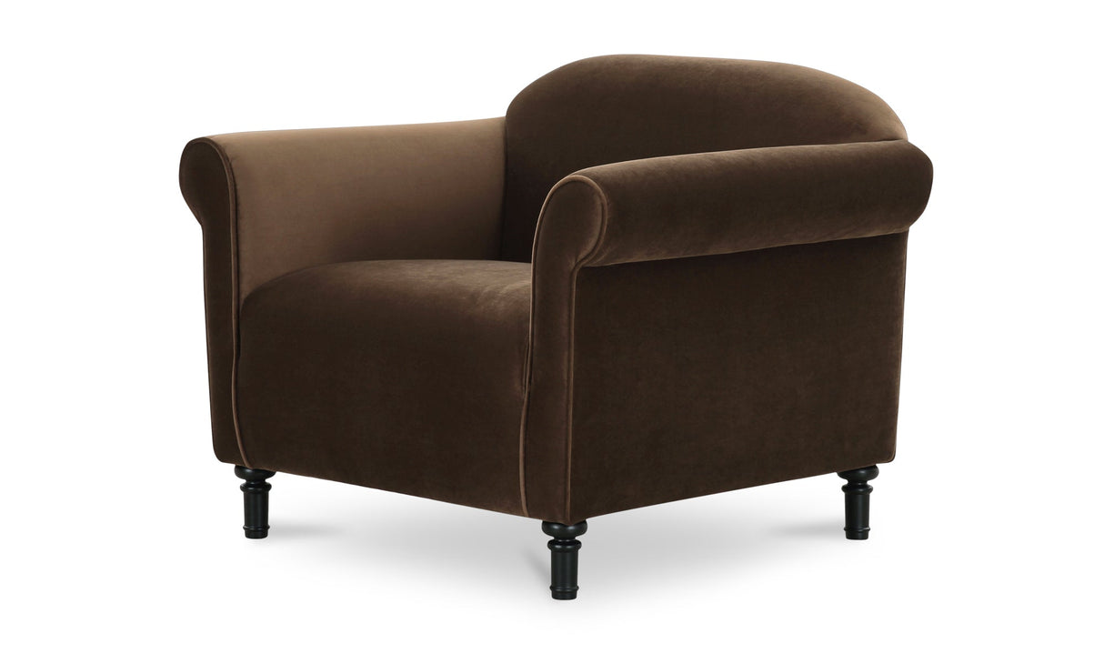Harmony Accent Chair Dark Brown Faux Mohair by Moe's Home at Eve Furniture