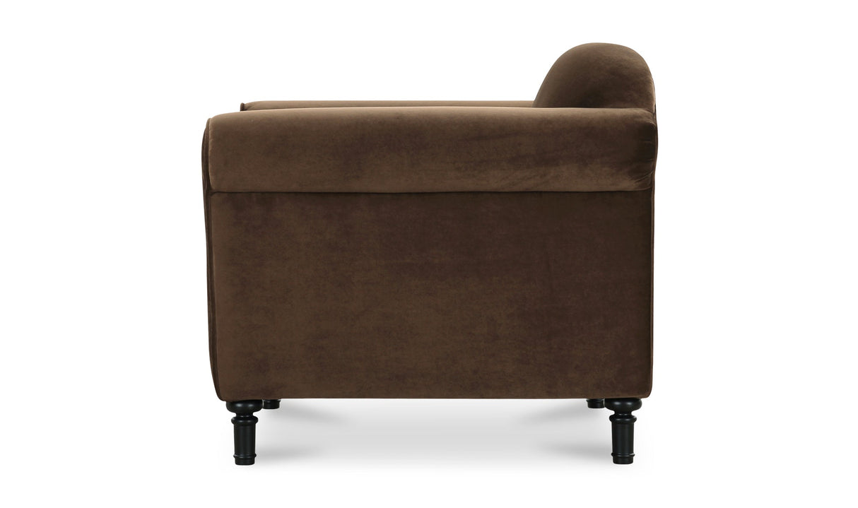 Harmony Accent Chair Dark Brown Faux Mohair by Moe's Home at Eve Furniture