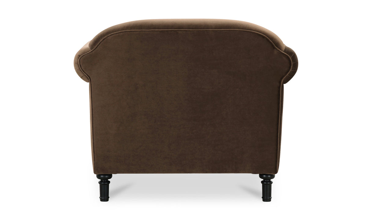 Harmony Accent Chair Dark Brown Faux Mohair by Moe's Home at Eve Furniture