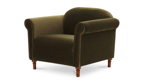 Harmony Accent Chair Dark Green Faux Mohair by Moe's Home at Eve Furniture