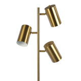 Harmony Brassed Gold Floor Lamp with Rotary Switch Triple Spots Metal Block Base by Ashcroft Furniture at Eve Furniture