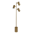 Harmony Brassed Gold Floor Lamp with Rotary Switch Triple Spots Metal Block Base by Ashcroft Furniture at Eve Furniture