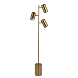 Harmony Brassed Gold Floor Lamp with Rotary Switch Triple Spots Metal Block Base by Ashcroft Furniture at Eve Furniture