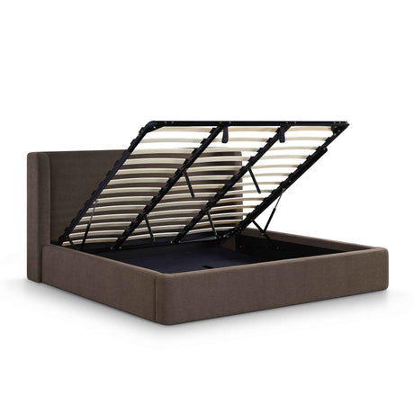 Harmony Chocolate Brown Performance Chenille King Bed by TOV Furniture at Eve Furniture