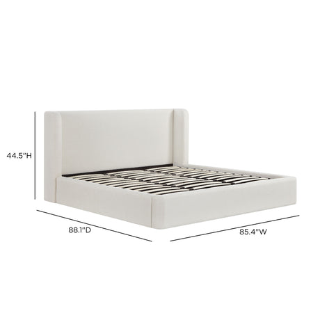 Harmony Cream Performance Chenille King Bed by TOV Furniture at Eve Furniture