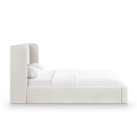 Harmony Cream Performance Chenille Queen Bed by TOV Furniture at Eve Furniture