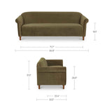 Harmony Dark Green Faux Mohair Sofa by Moe's Home at Eve Furniture