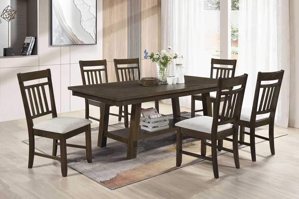 Harmony Espresso 7-Piece Dining Room Set by Happy Homes at Eve Furniture
