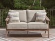 Harmony Headlands Natural/Gray Outdoor Sofa and Loveseat by Ashley at Eve Furniture