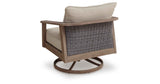 Harmony Headlands Natural/Gray Outdoor Swivel Lounge with Cushion by Ashley at Eve Furniture