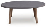 Harmony Headlands Natural/Gray Oval Cocktail Table by Ashley at Eve Furniture