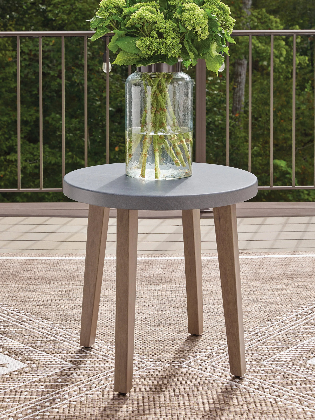 Harmony Headlands Natural/Gray Round End Table by Ashley at Eve Furniture