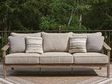 Harmony Headlands Natural/Gray Sofa with Cushion by Ashley at Eve Furniture