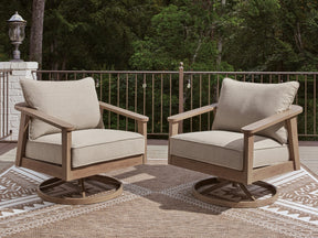 Harmony Headlands Natural/Gray Swivel Lounge w/ Cushion by Ashley at Eve Furniture