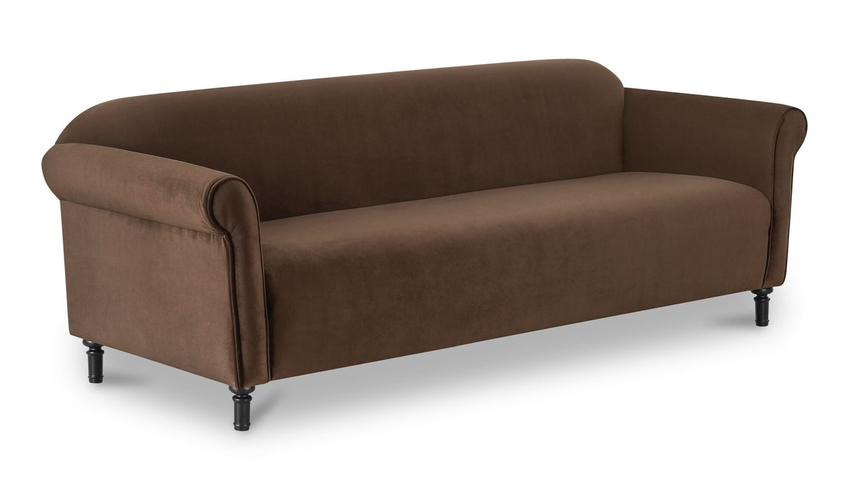 Harmony Sofa Dark Brown Faux Mohair by Moe's Home at Eve Furniture