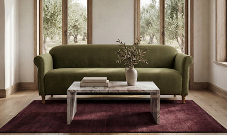 Harmony Sofa Dark Green Faux Mohair by Moe's Home at Eve Furniture