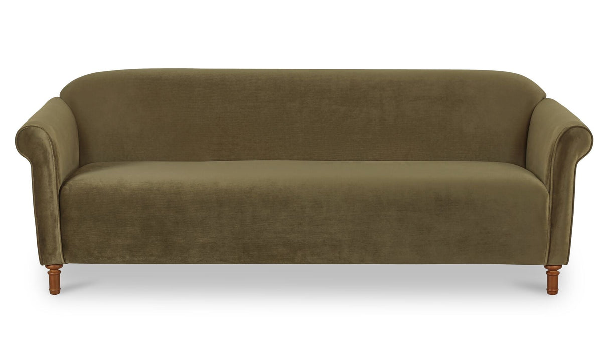 Harmony Sofa Dark Green Faux Mohair by Moe's Home at Eve Furniture