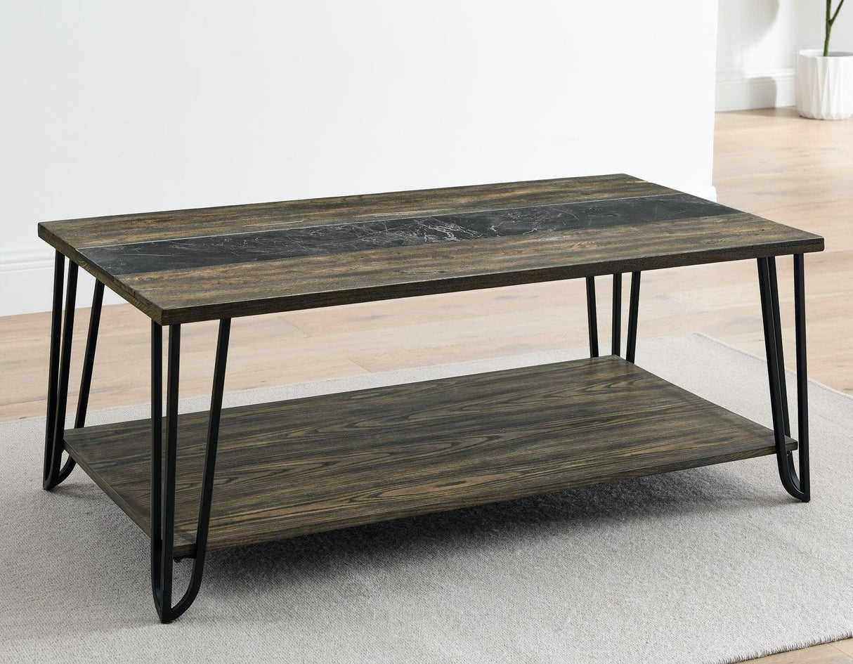 Harper Cocktail Table with SIntered Stone Inlay by Steve Silver at Eve Furniture