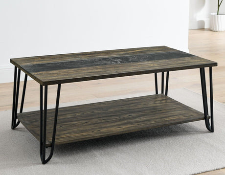 Harper Cocktail Table with SIntered Stone Inlay by Steve Silver at Eve Furniture
