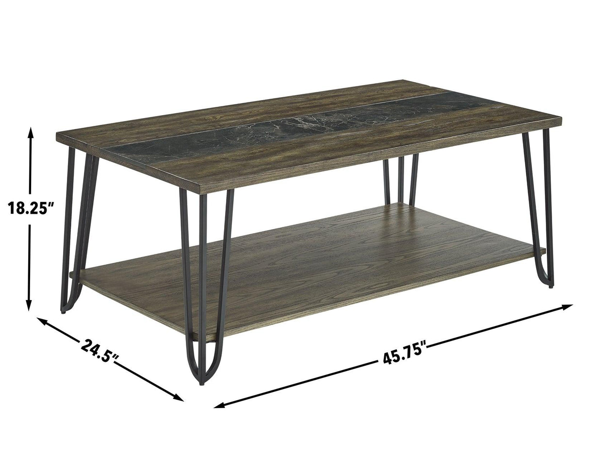 Harper Cocktail Table with SIntered Stone Inlay by Steve Silver at Eve Furniture