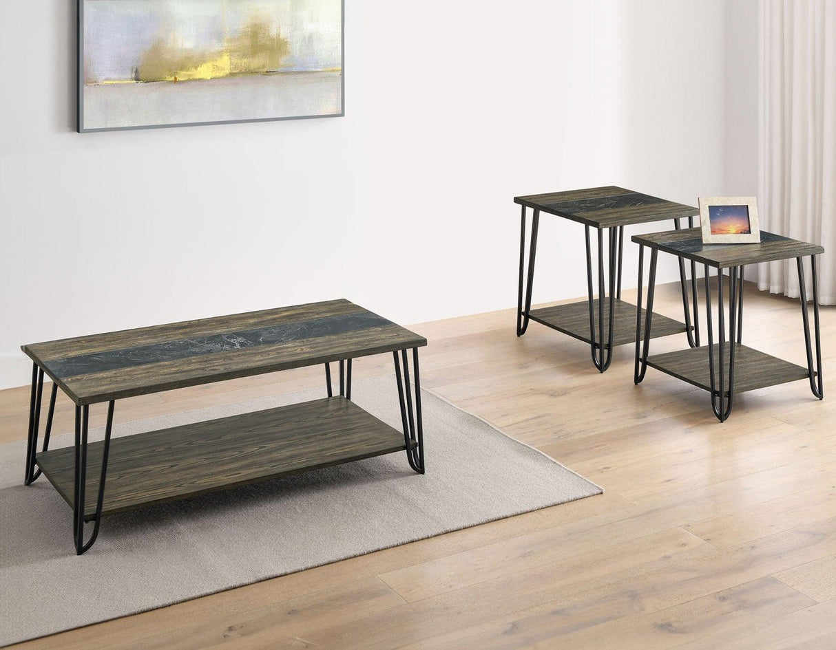 Harper Sofa Table with SIntered Stone Inlay by Steve Silver at Eve Furniture