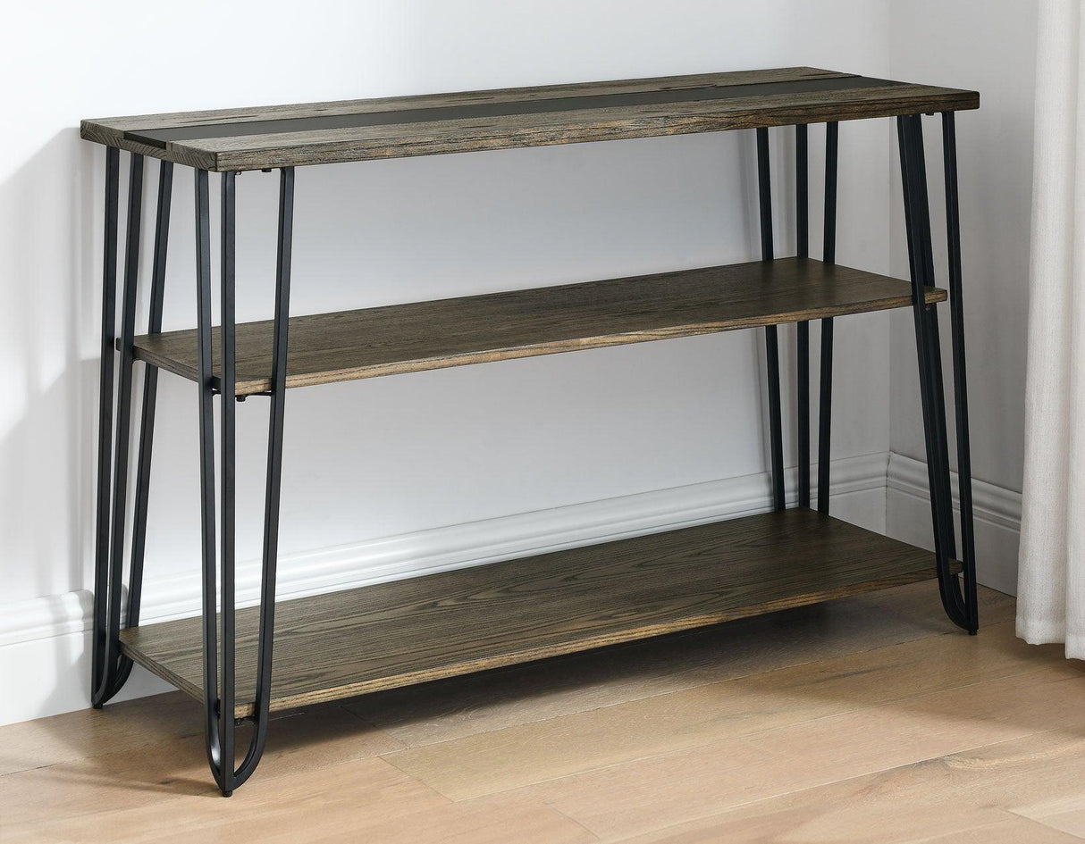 Harper Sofa Table with SIntered Stone Inlay by Steve Silver at Eve Furniture